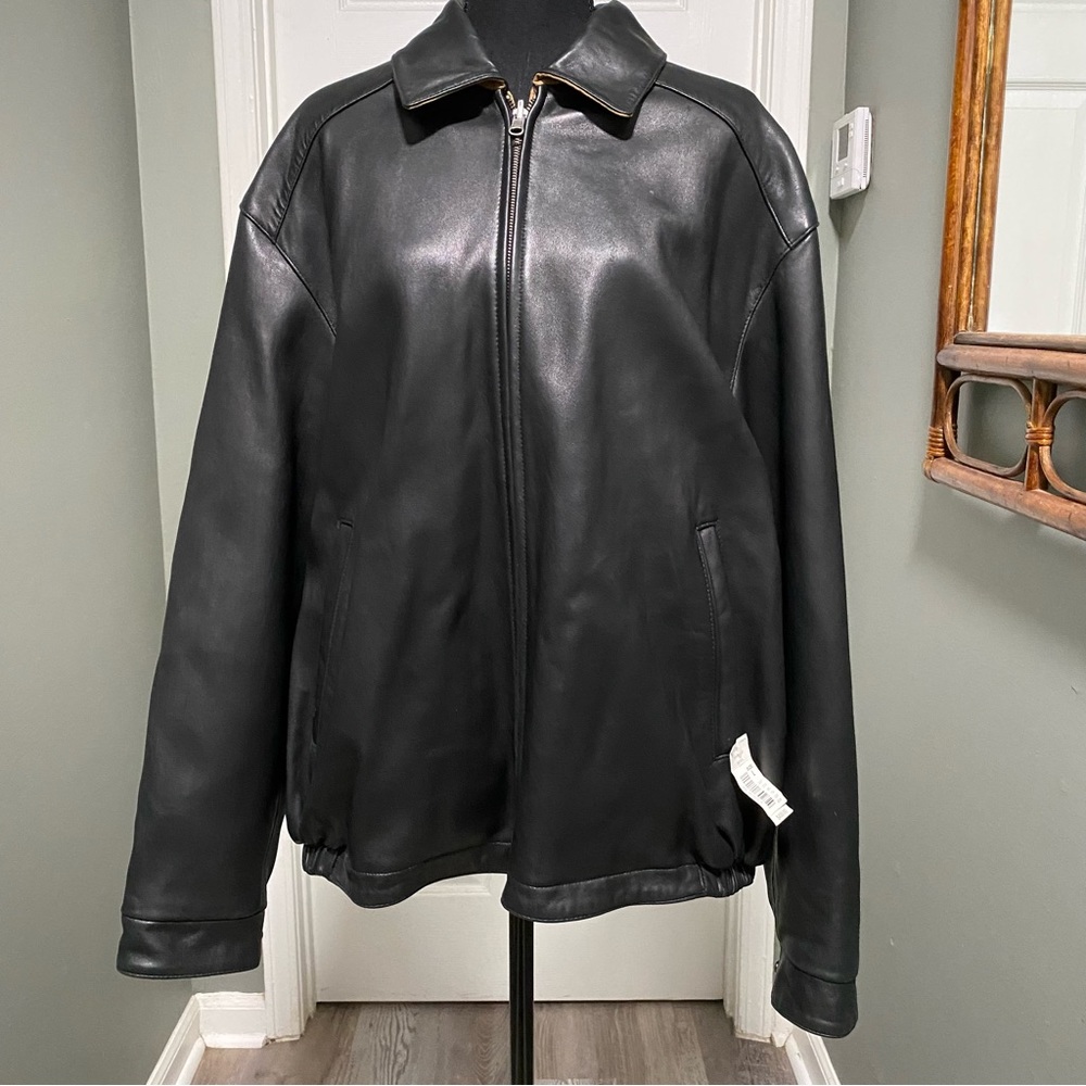 Turnbury Reversible Black Leather Jacket Sz L
